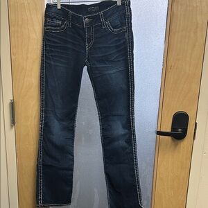 Silver Jeans Dark Indigo Denim with Contrast Stitching